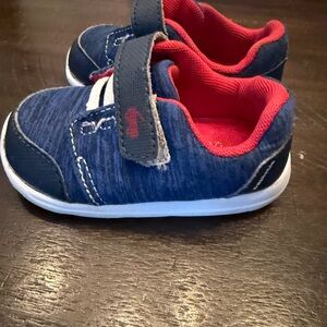 Kids Navy and Red Velcro Sneakers